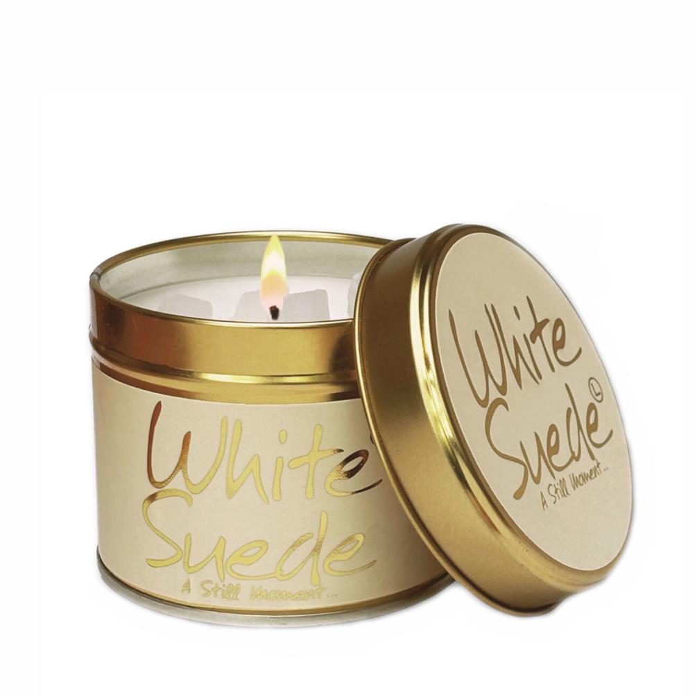 Lily-Flame White Suede Tin Candle £9.89